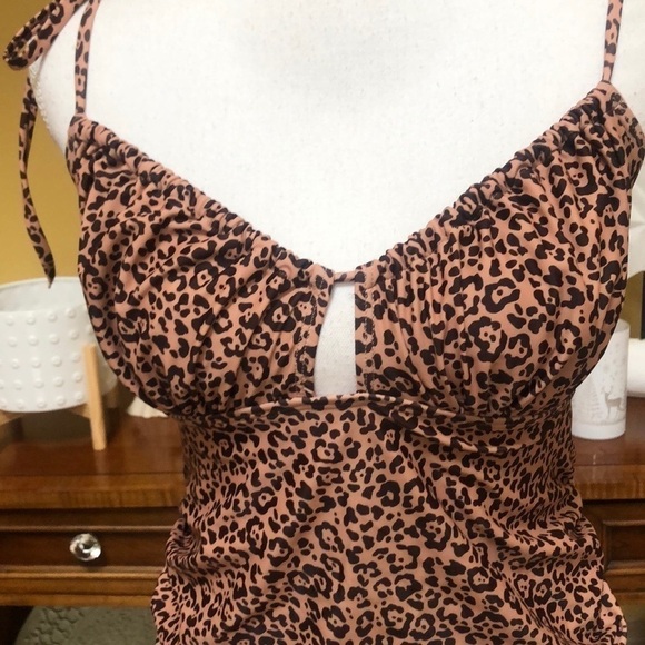 Fashion Union Maternity Animal Print Tie Shoulder Keyhole Detail Swimsuit Size 6 - Picture 3 of 16